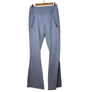 Athleta Women Peak Hybrid Fleece Pant Small Tall Blue Gray Flare Hiking Gorpcore